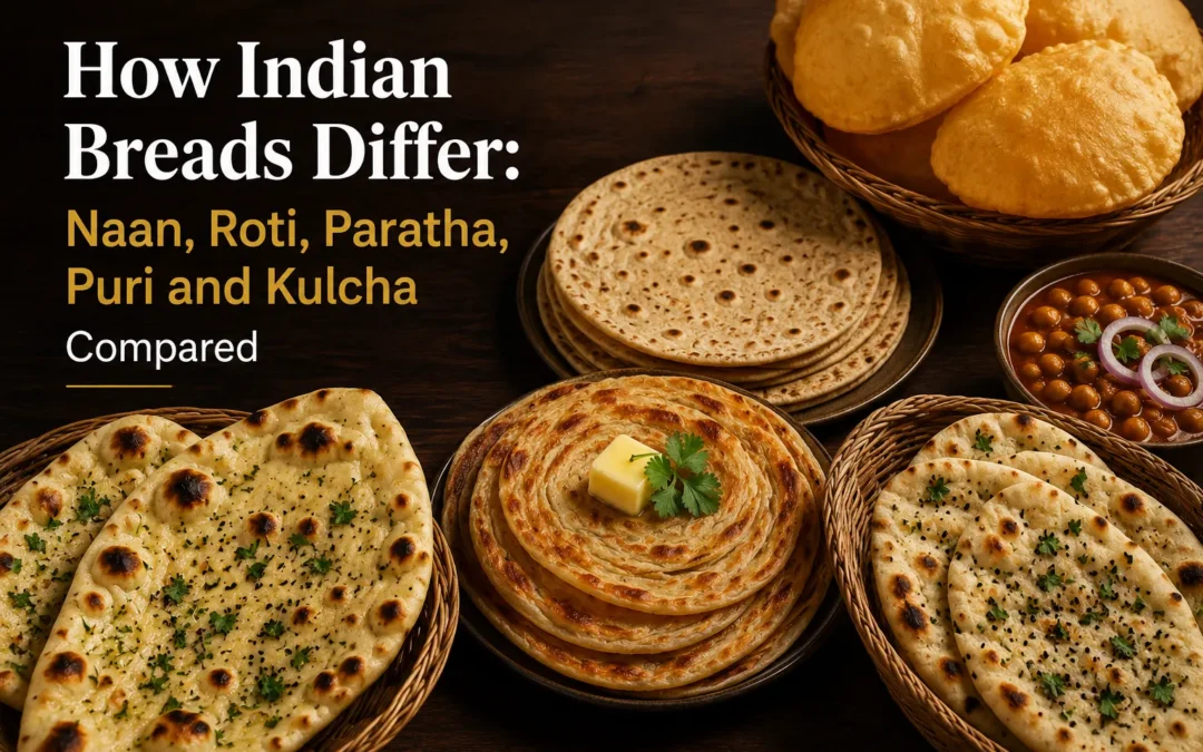 How Indian Breads Differ: Naan, Roti, Paratha, Puri and Kulcha Compared